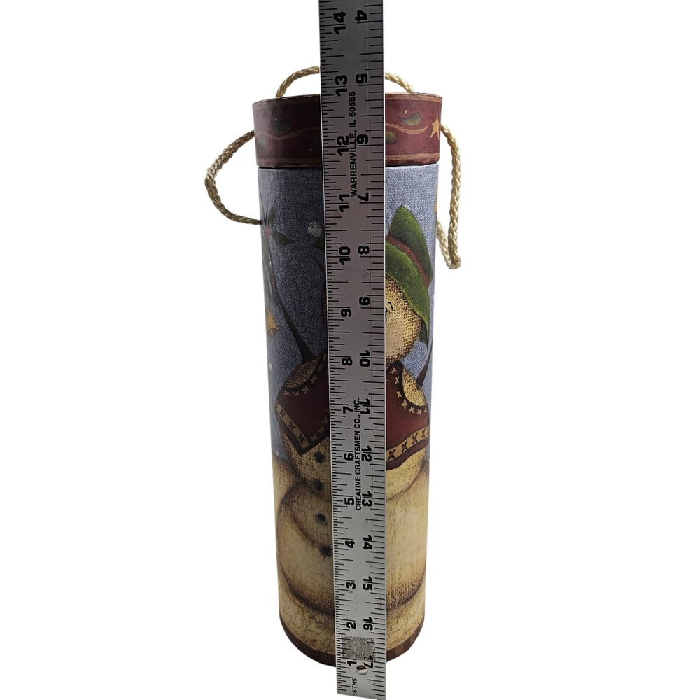 Kim Lewis Tri Coastal Design Snowman Wine Bottle Container Christmas Decor - Picture 8 of 9